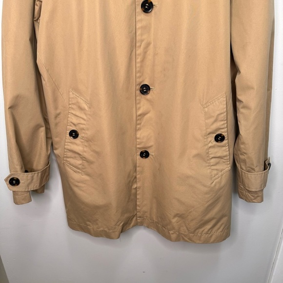 Cole Haan Men's Khaki Button Front Water Resistant Rain Coat Size Medium - Picture 5 of 14